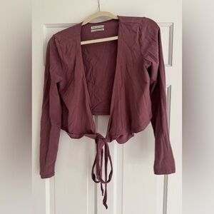 Mauve Tie-Front Cardigan- Urban Outfitters